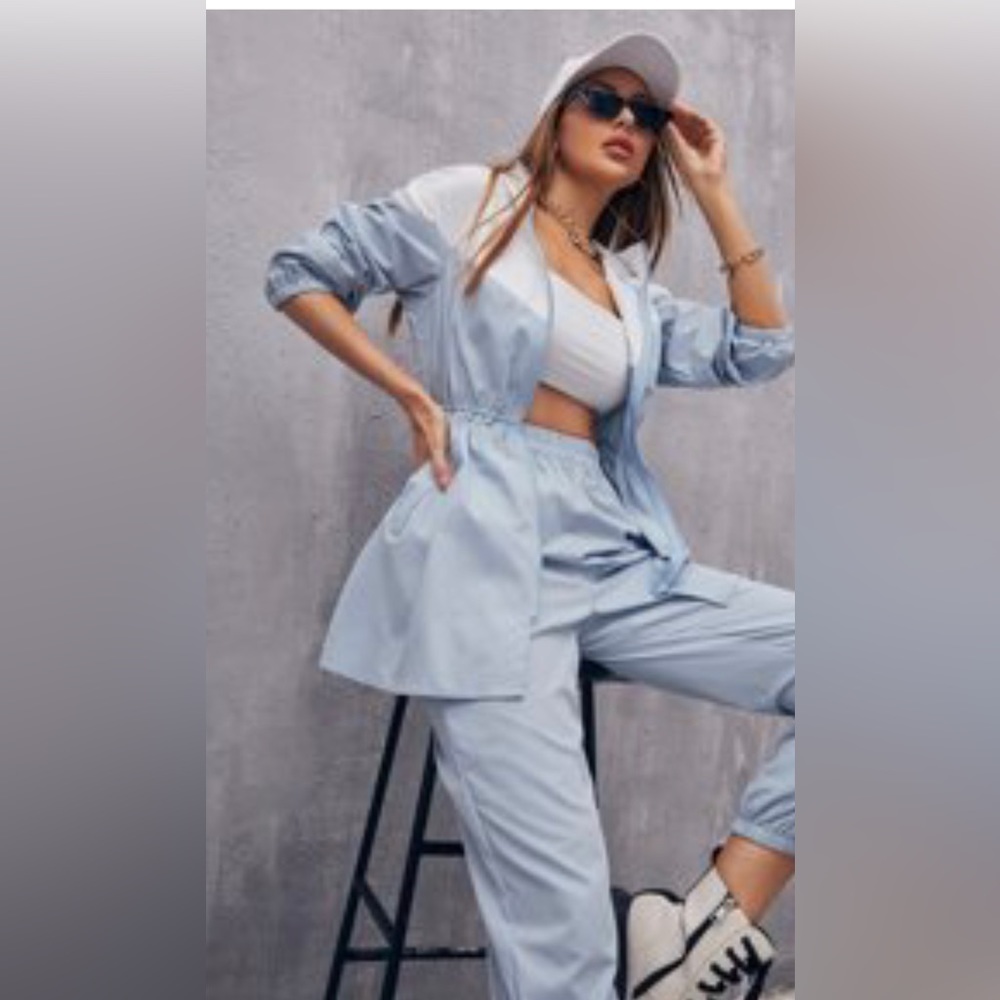 Baby blue work out set